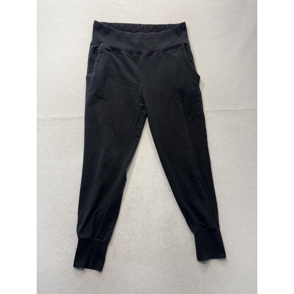 Ambiance Jogger Pants Womens L Black Knit Elastic Waist Tapered Lounge Casual